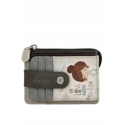 PORTMONETKA MAŁY PORTFEL ETUI NA KARTY ANEKKE SOPHIA ELEGANCKI BEŻOWY