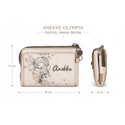 ANEKKE OLYMPIA PORTFEL DAMSKI RFID BEŻOWY ŚREDNI NA ZAMEK