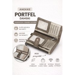 PORTFEL DAMSKI ANEKKE AMPHORA RFID ELEGANCKI DUŻY BOHO