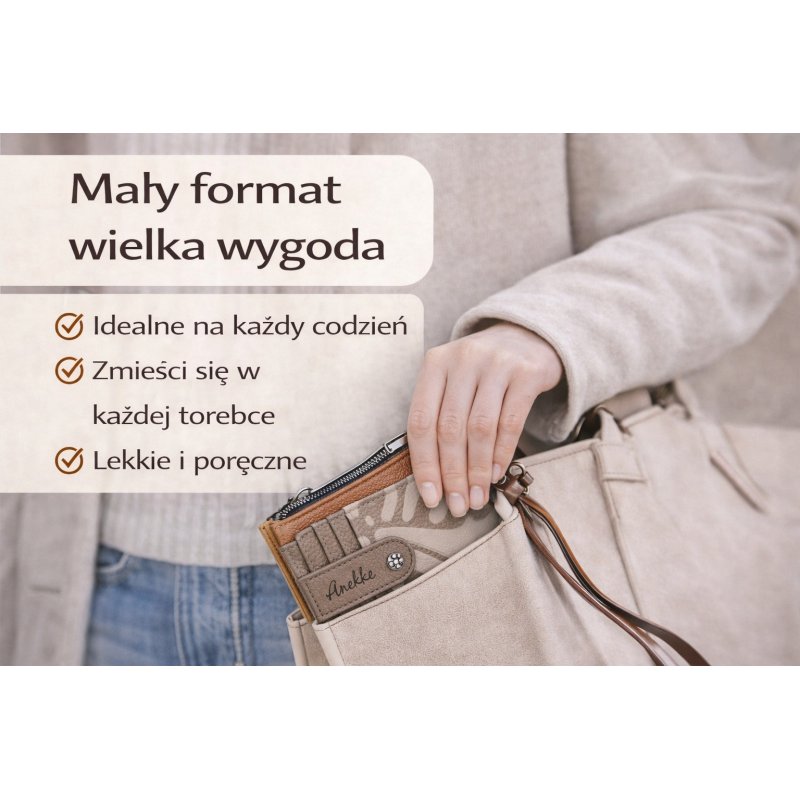 ETUI NA KARTY ANEKKE GAIA PORTFEL DAMSKI MAŁY ELEGANCKI
