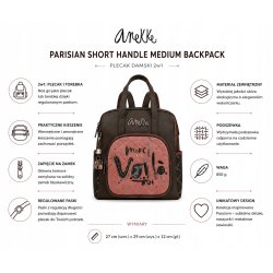 ANEKKE PARISIAN ŚREDNI PLECAK DAMSKI Z KRÓTKIM UCHWYTEM
