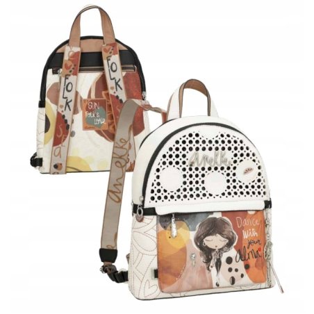 PLECAK MIEJSKI BACKPAK STYLOWY DLA KOBIETY ANEKKE ALMA JASNY AŻUROWY