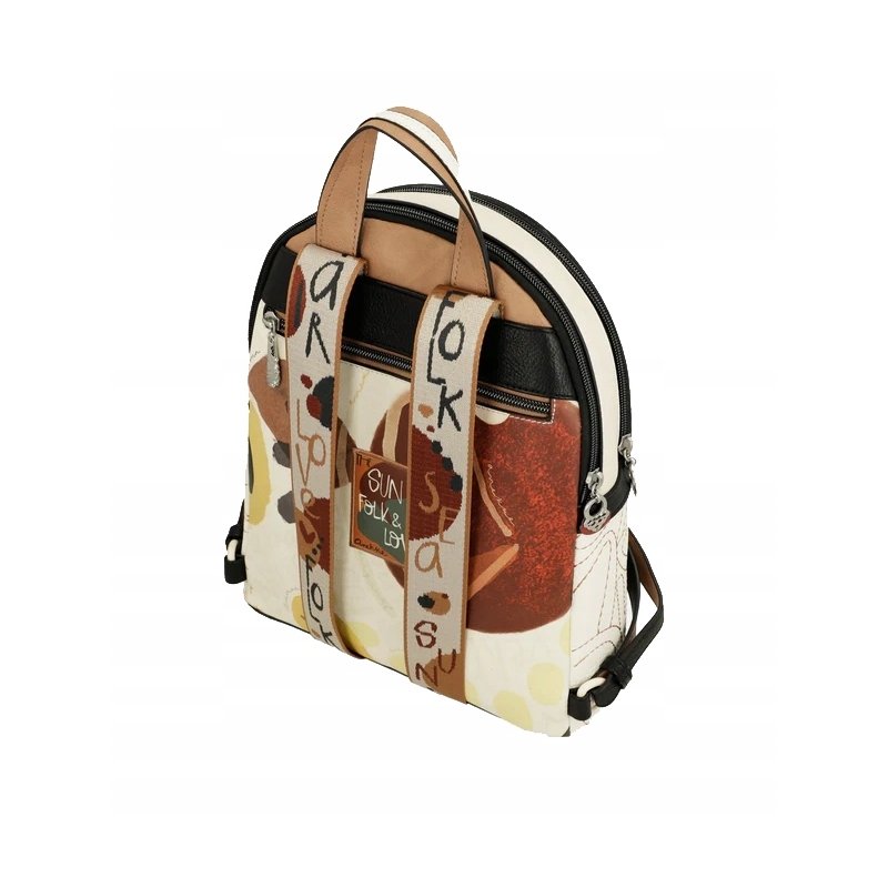 PLECAK MIEJSKI BACKPAK STYLOWY DLA KOBIETY ANEKKE ALMA JASNY AŻUROWY