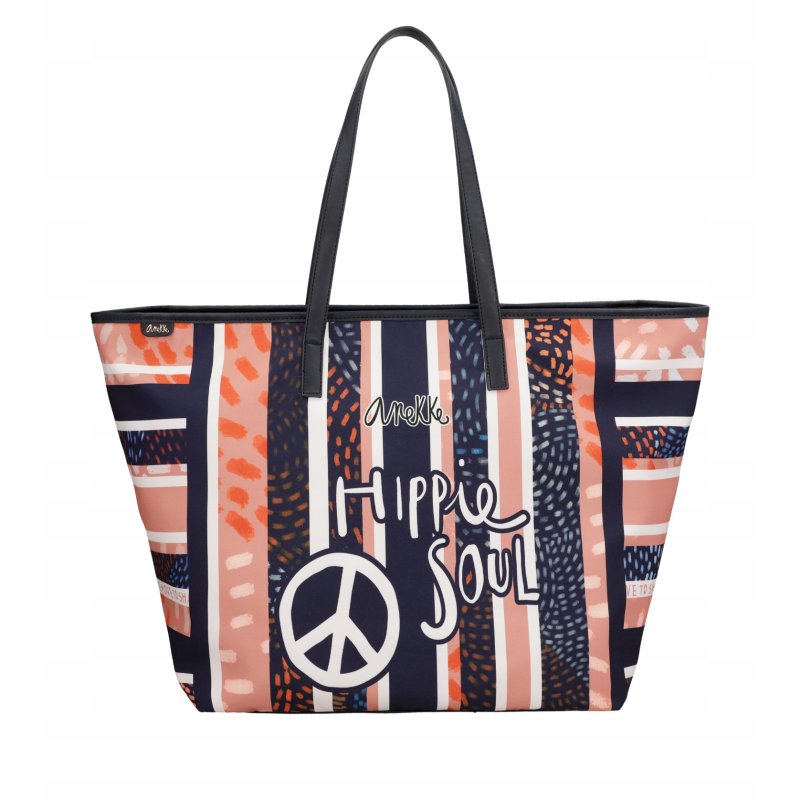 TOREBKA NA PLAŻĘ DUŻA TORBA PLAŻOWA SHOPPER NA ZAKUPY ANEKKE PEACE&LOVE