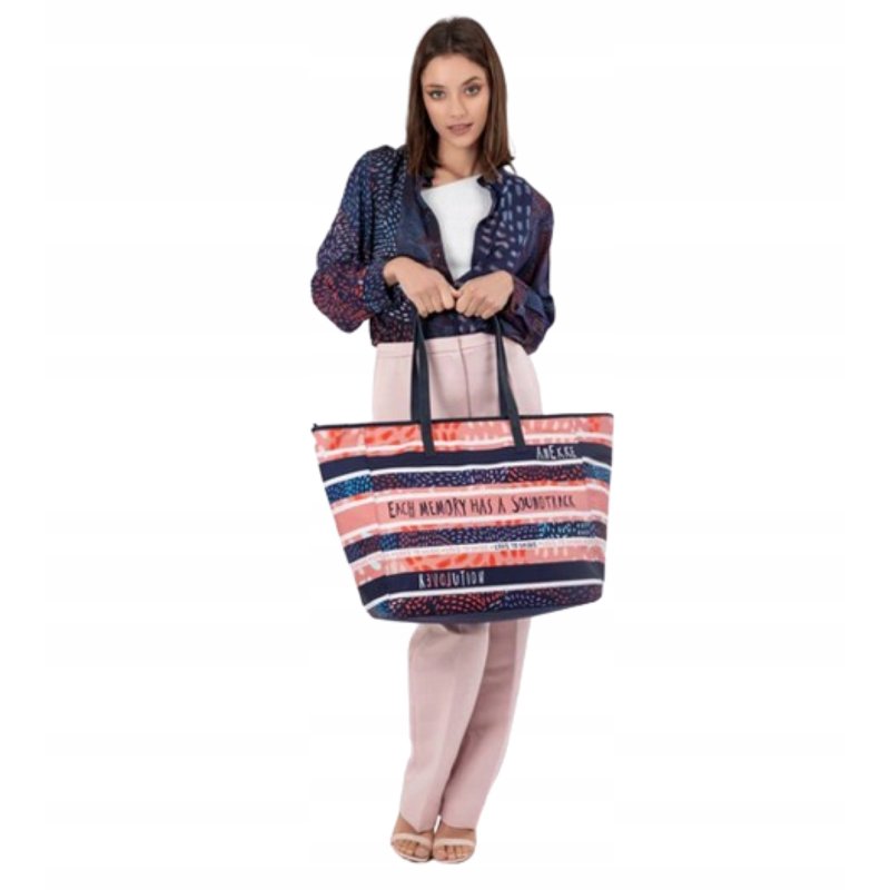 TOREBKA NA PLAŻĘ DUŻA TORBA PLAŻOWA SHOPPER NA ZAKUPY ANEKKE PEACE&LOVE