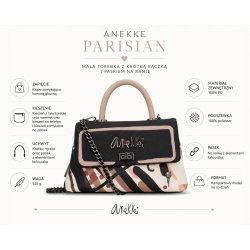 ANEKKE PARISIAN MAŁA TOREBKA Z KRÓTKĄ RĄCZKĄ I PASKIEM NA RAMIĘ