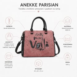ANEKKE PARISIAN TOREBKA DAMSKA Z KRÓTKIMI UCHWYTAMI I PASKIEM NA RAMIĘ