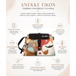 ANEKKE EIKON TOREBKA DAMSKA CROSSBODY Z KLAPKĄ