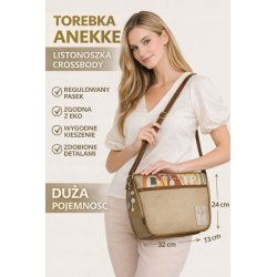 TOREBKA DAMSKA ANEKKE AMPHORA LISTONOSZKA CROSSBODY DUŻA