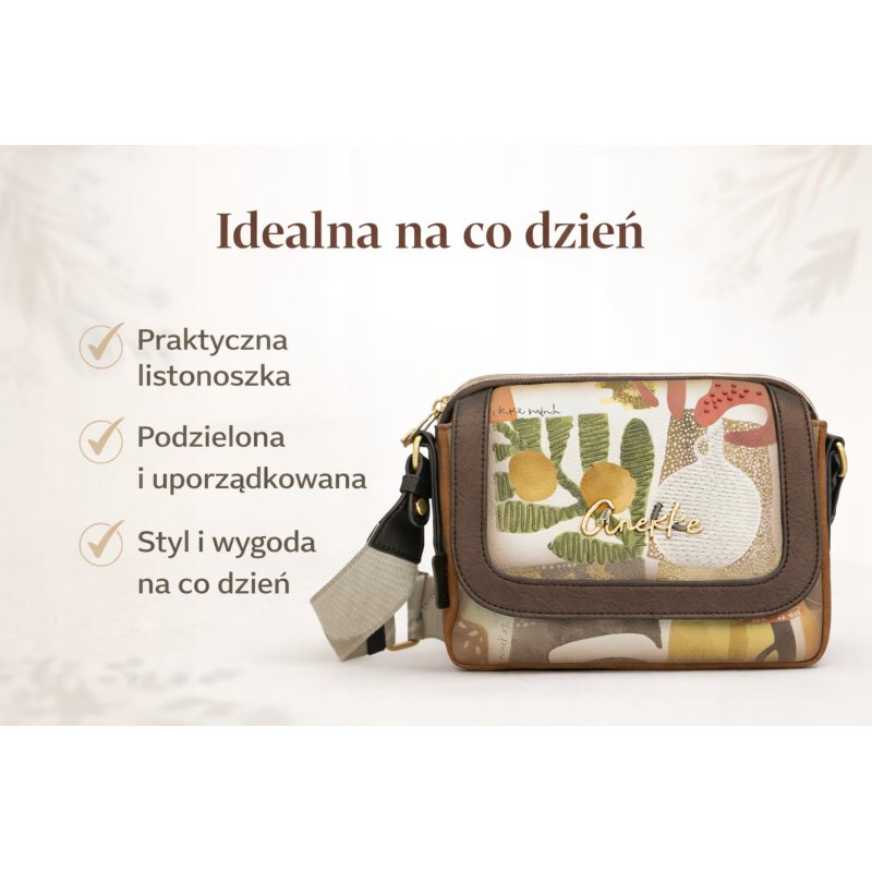 ANEKKE AMPHORA TOREBKA DAMSKA LISTONOSZKA KLAPKA NA RAMIĘ