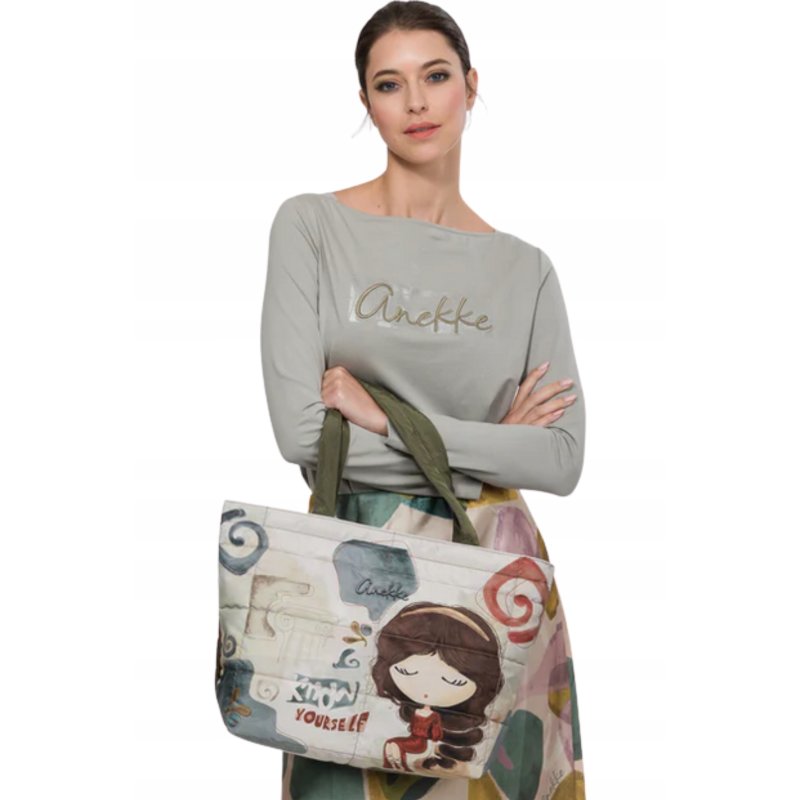 DUŻA TORBA PLAŻOWA SHOPPER BAG NA ZAKUPY BAGAŻ PODRĘCZNY ANEKKE MUSE