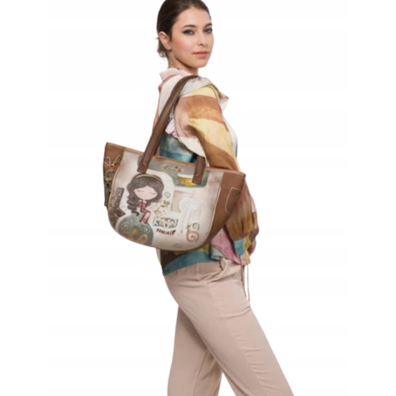 TOREBKA DAMSKA ELEGANCKA Z DWOMA UCHWYTAMI NA RAMIĘ SHOPPER BAG ANEKKE MUSE