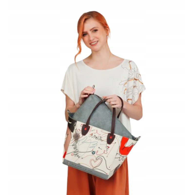TOREBKA I KOSMETYCZKA TORBA DUŻA SHOPPER DLA KOBIETY 2w1 ANEKKE ALMA OLE