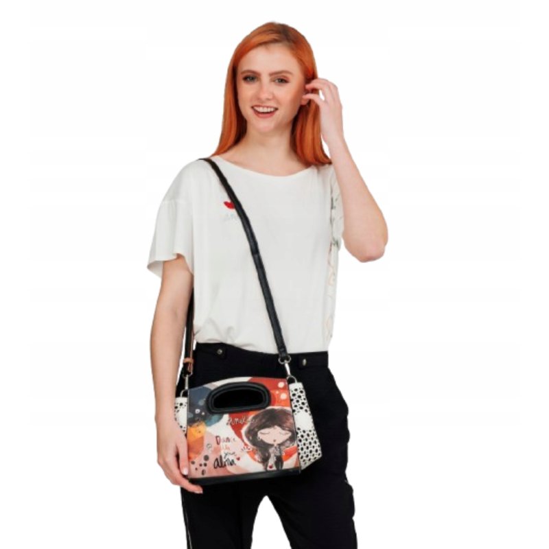 ANEKKE ALMA TOREBKA AŻUROWA DAMSKA NA RAMIĘ I DO RĘKI DŁUGI PASEK CROSSBODY