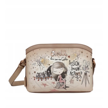 TOREBKA DAMSKA CROSSBODY LISTONOSZKA NA RAMIĘ BRELOK ANEKKE HOLLYWOOD