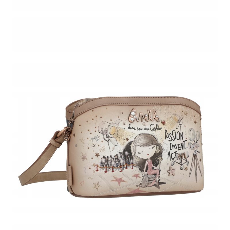 TOREBKA DAMSKA CROSSBODY LISTONOSZKA NA RAMIĘ BRELOK ANEKKE HOLLYWOOD