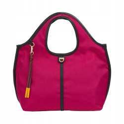 TOREBKA DAMSKA SKÓRA NYLON DUDU HANDY Fuchsia DO RĘKI