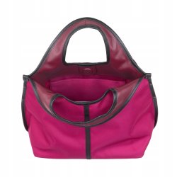 TOREBKA DAMSKA SKÓRA NYLON DUDU HANDY Fuchsia DO RĘKI