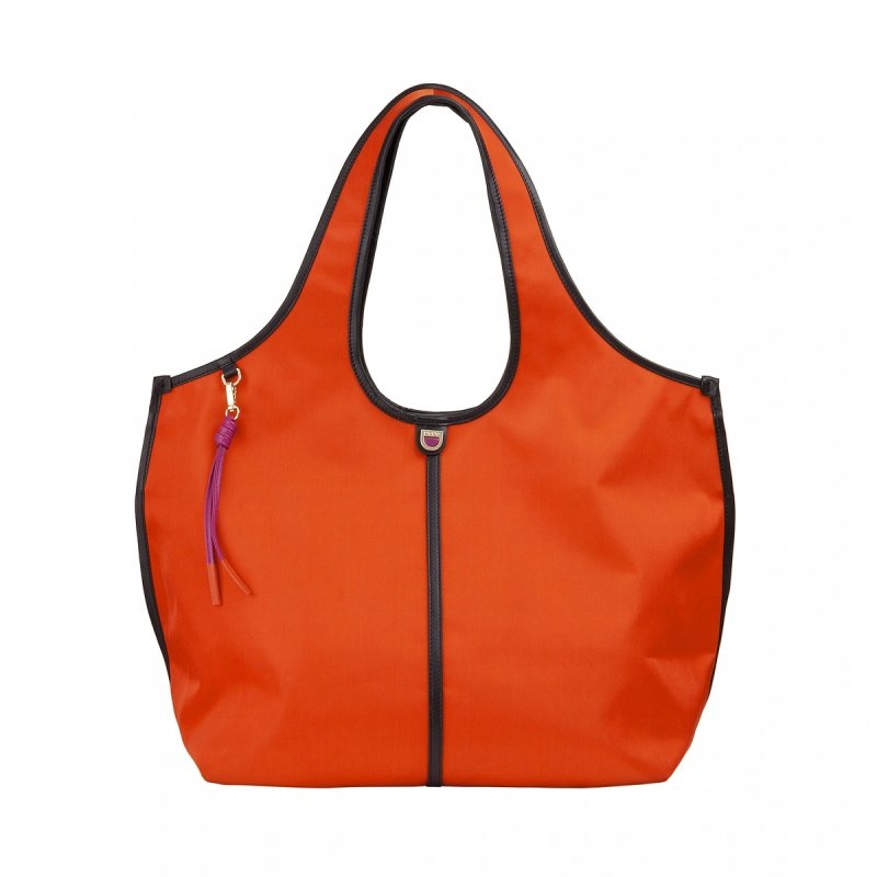 TOREBKA DAMSKA SKÓRZANA NYLON DUDU SALLY ORANGE SHOPPER PREMIUM DUŻA
