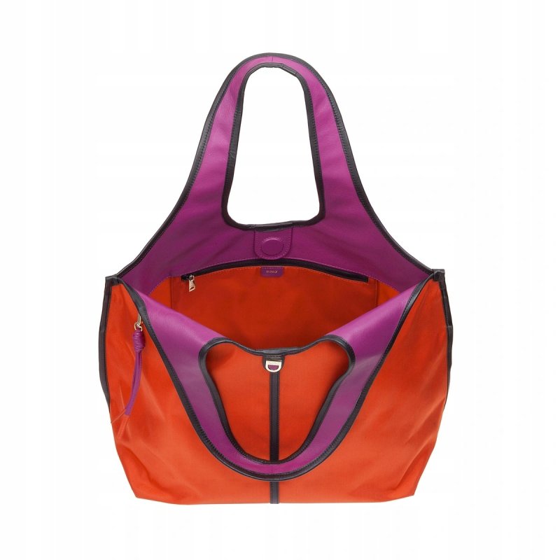 TOREBKA DAMSKA SKÓRZANA NYLON DUDU SALLY ORANGE SHOPPER PREMIUM DUŻA