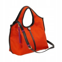 TOREBKA DAMSKA SKÓRA NYLON DUDU HANDY ORANGE DO RĘKI