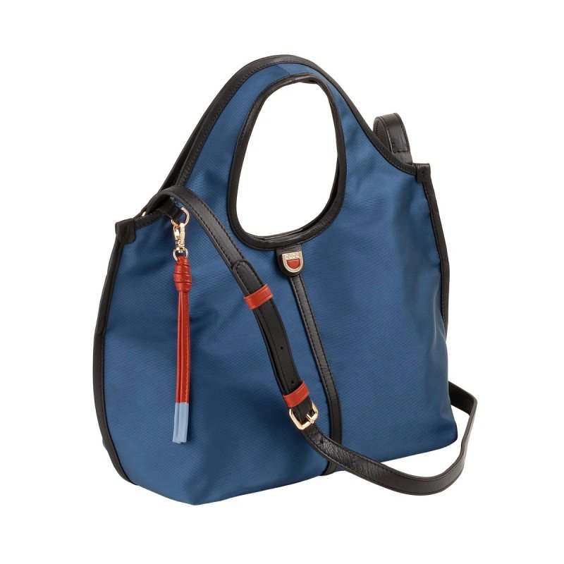 TOREBKA DAMSKA SKÓRA NYLON DUDU HANDY BLUE DO RĘKI
