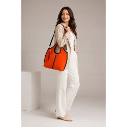 TOREBKA DAMSKA SKÓRA NYLON DUDU HANDY ORANGE DO RĘKI