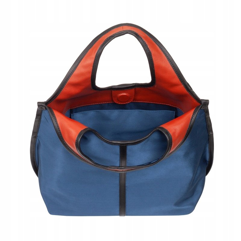 TOREBKA DAMSKA SKÓRA NYLON DUDU HANDY BLUE DO RĘKI