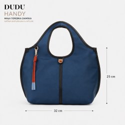 TOREBKA DAMSKA SKÓRA NYLON DUDU HANDY BLUE DO RĘKI