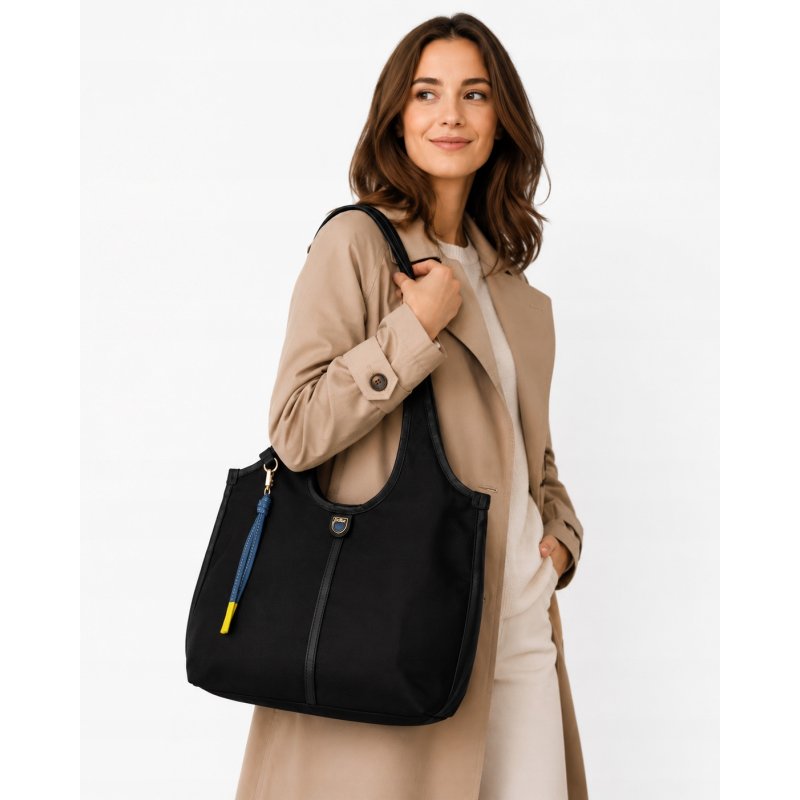 TOREBKA DAMSKA SKÓRZANA SHOPPER PREMIUM DUŻA DUDU SALLY BLACK