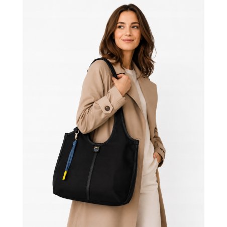 TOREBKA DAMSKA SKÓRZANA SHOPPER PREMIUM DUŻA DUDU SALLY BLACK