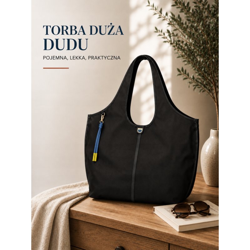 TOREBKA DAMSKA SKÓRZANA SHOPPER PREMIUM DUŻA DUDU SALLY BLACK