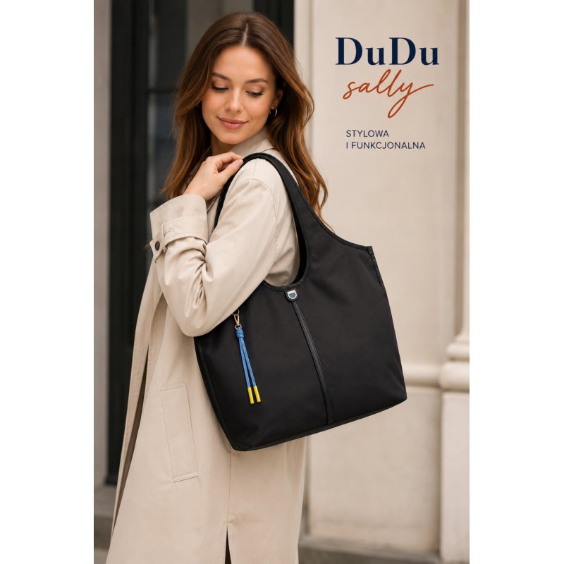 TOREBKA DAMSKA SKÓRZANA SHOPPER PREMIUM DUŻA DUDU SALLY BLACK