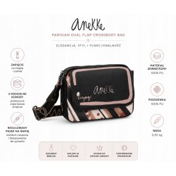 ANEKKE PARISIAN TOREBKA LISTONOSZKA OVAL Z KLAPKĄ CROSSBODY