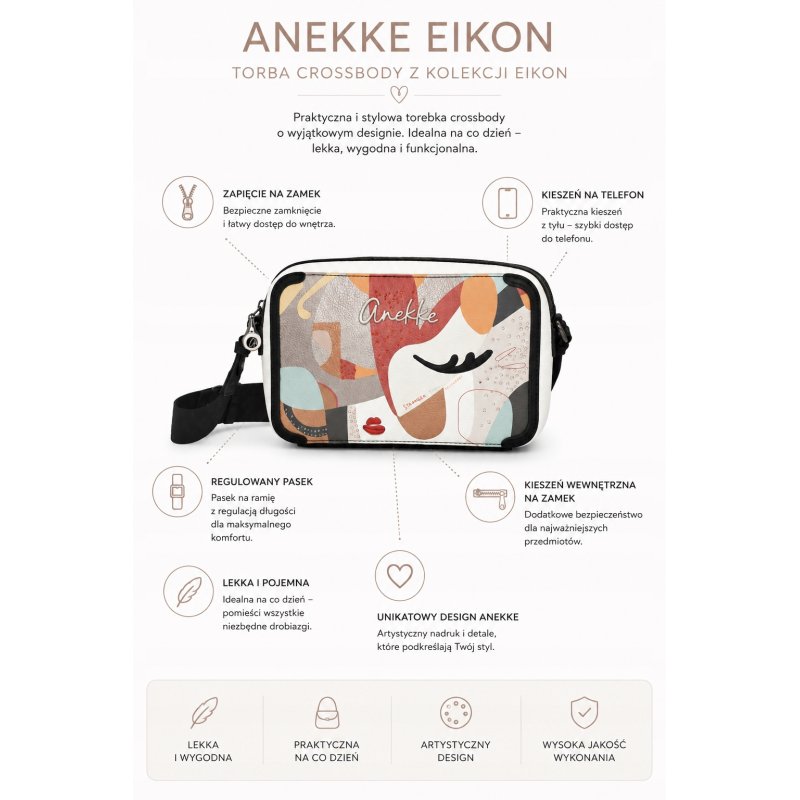 ANEKKE EIKON TOREBKA DAMSKA LISTONOSZKA NA RAMIĘ